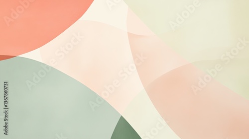 Serene geometric background, sharp delicate lines, soft peach, pale green. Structured smooth design, balanced neobrutalist aesthetic. Background for banner, wallpaper, ad.