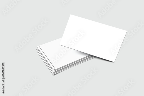 Vector realistic business card mockup template isolated. Empty design for presentation branding, corporate, stationery, document, ads, game card or note cards, greeting card, invitation, credit card
