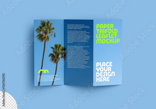 Trifold Paper Leaflet FlyerBrochure Mockup