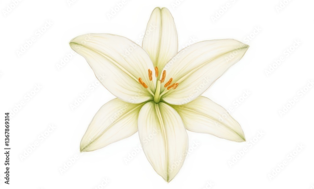 White lily flower on a white backdrop White lily flower on a white backdrop
