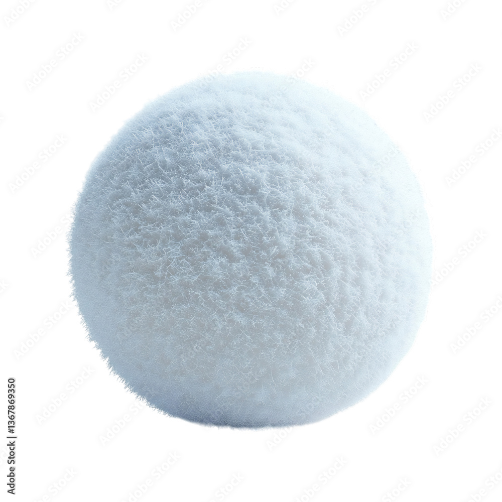 Fluffy 3D Snowball with Soft Round Edges Isolated on Transparent Background Fluffy 3D Snowball with Soft Round Edges Isolated on Transparent Background
