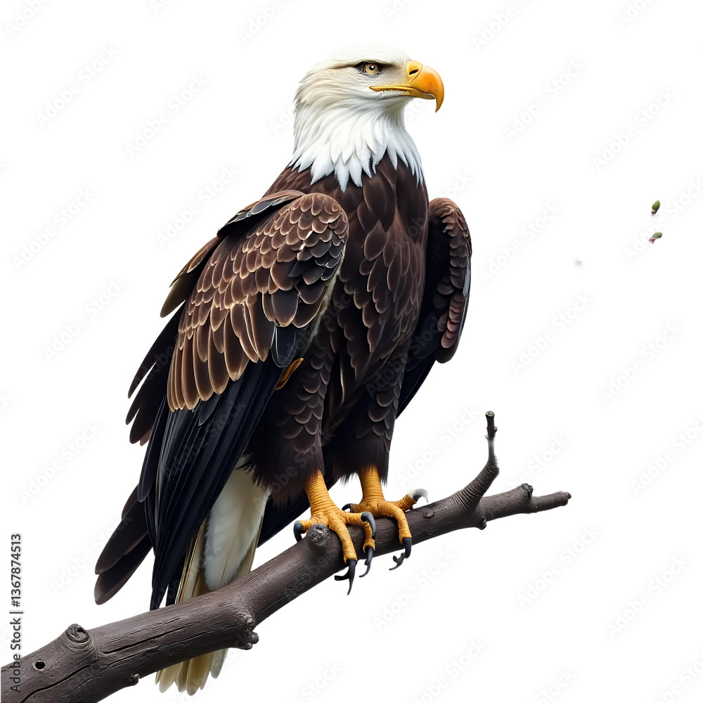 Obraz premium Bald_Eagle_on_Branch_American_Symbol_Bird_of_Prey