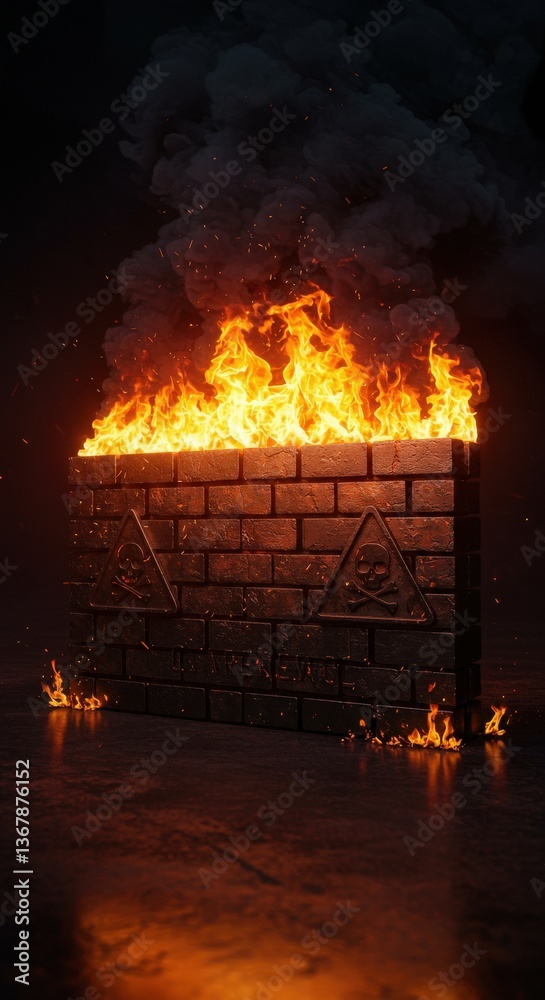Fototapeta premium Firewall shield data protection with privacy and cyber security