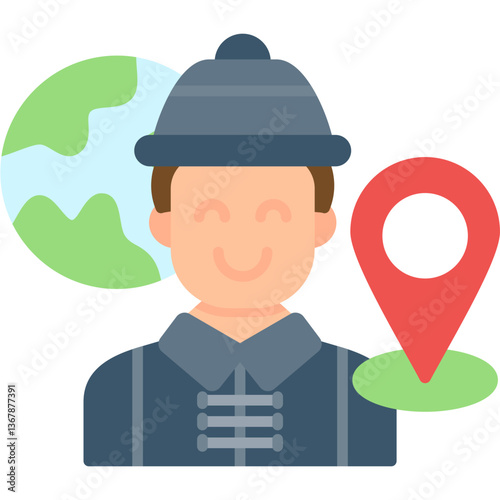 Global Location Icon Vector Element