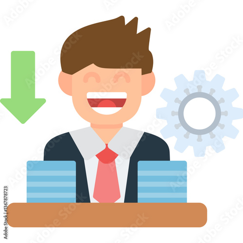 Workaholic Icon Vector Element