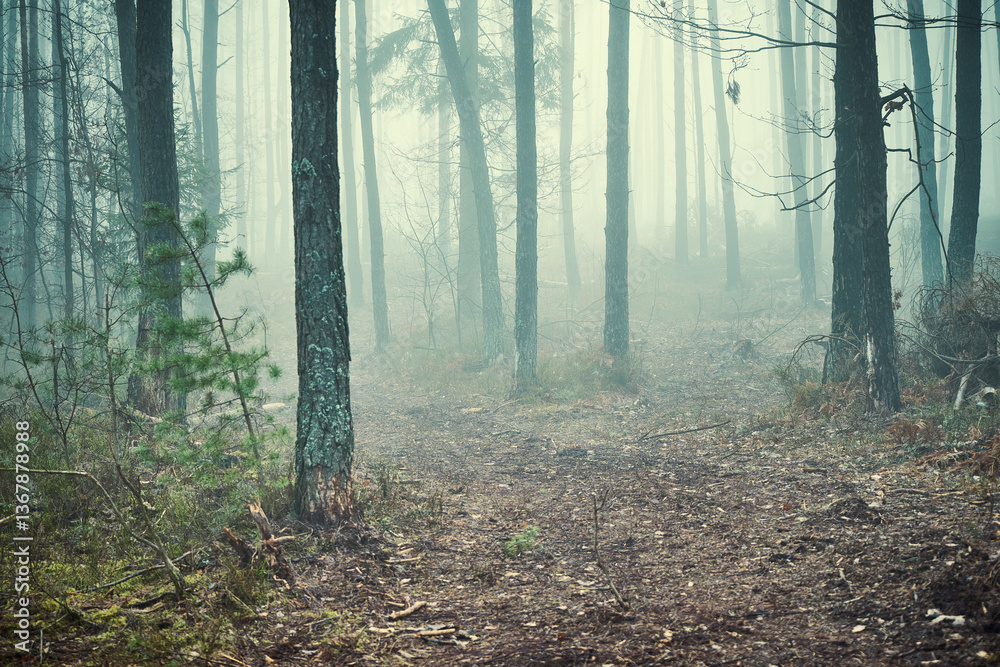 Fototapeta premium las,mgła 