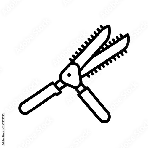 Hedge Trimmer Icon Design in Minimalist Style  