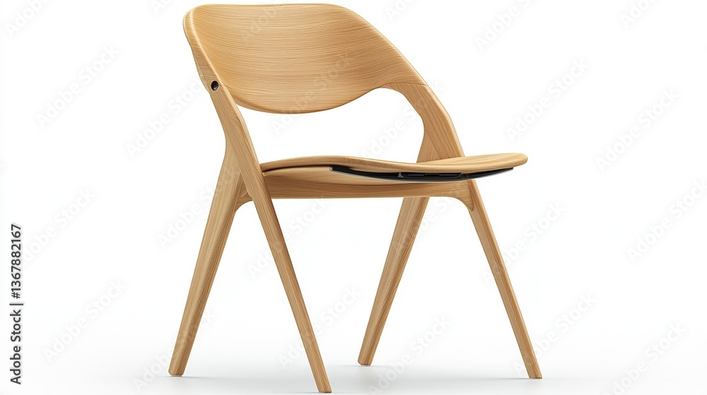 Wooden chair with curved back Wooden chair with curved back