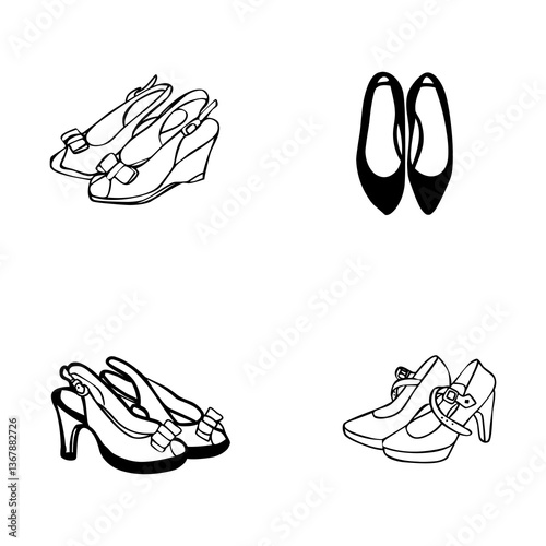 A collection of women's high-heeled shoes designed to give an elegant impression, ideal for formal and semi-formal events.
