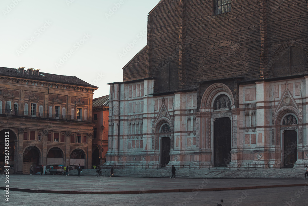 Fototapeta premium Morning view of Bologna street