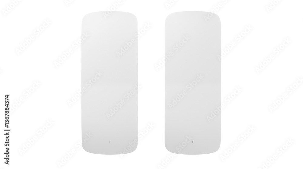Two white wifi mesh router extenders on black background for home networking transparent background Two white wifi mesh router extenders on black background for home networking transparent background
