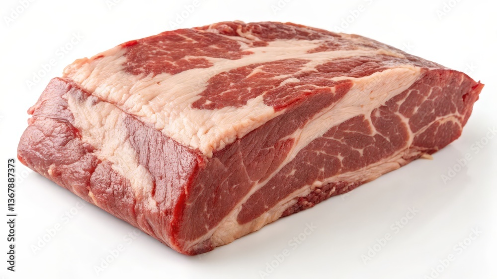 Raw Fresh Beef Chuck Roast on White Background Raw Fresh Beef Chuck Roast on White Background