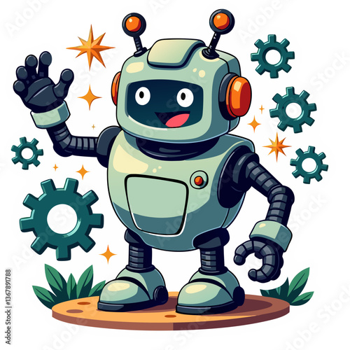 funny cartoon robot