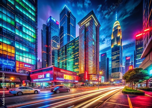 Night Cityscape with Vivid Color Split Titles