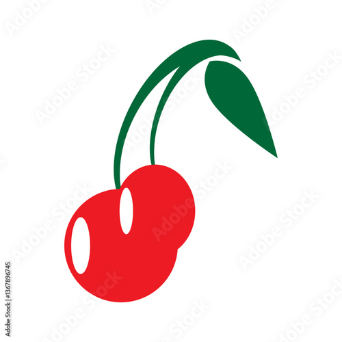 cherry with leaf