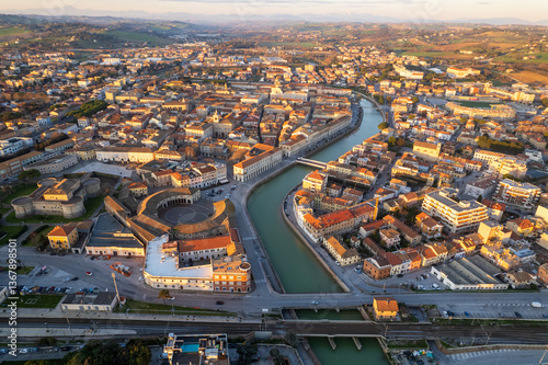 Aerial view of Italian town Senigallia