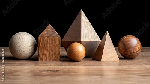 Handcrafted Wooden Toys Arranged on a Wooden Floor with Soft Daylight Illumination
