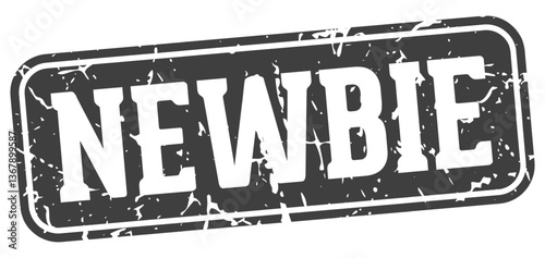 newbie rectangular sign. newbie stamp