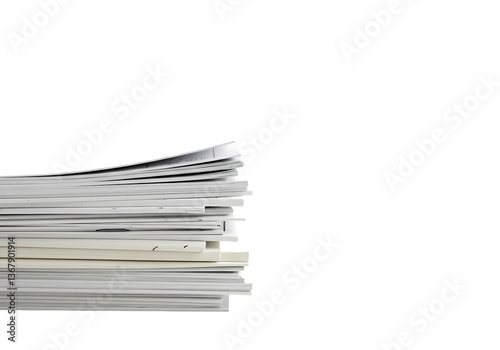 Stack of Papers, Documents, Background on Transparent  background