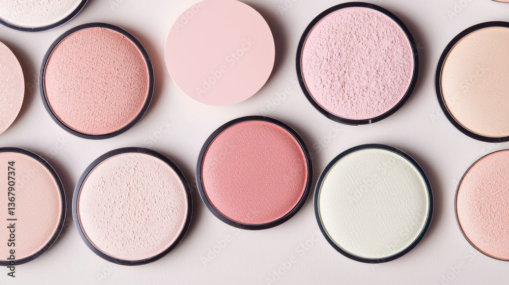 A vibrant selection of beauty products arranged in pastel tones on a clean surface.