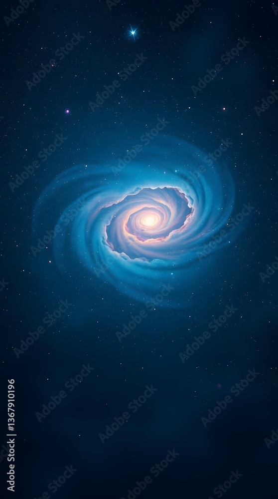 Barred Spiral Galaxy Gleaming With Indigo and Silver Featuring a Bright Bar of Stars Across the Cen Barred Spiral Galaxy Gleaming With Indigo and Silver Featuring a Bright Bar of Stars Across the Cen