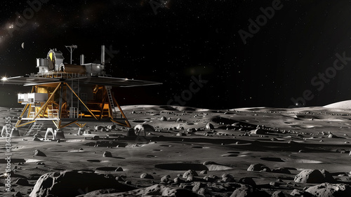 Wallpaper Mural This refinery designed for excavation and extraction of lunar regolith operates on the moon's surface. Torontodigital.ca