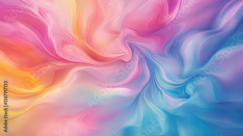 Wallpaper Mural Vibrant tie-dye background with swirling liquid paint in bold blue, pink, yellow, and green hues  
 Torontodigital.ca