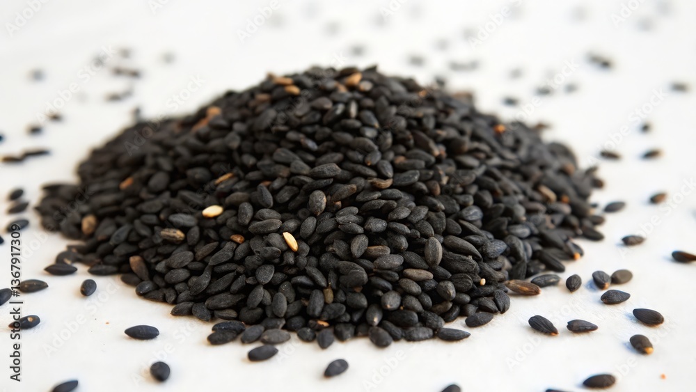 Black Sesame Seeds Piled on White Surface – Organic Superfood
Black Sesame Seeds Piled on White Surface – Organic Superfood