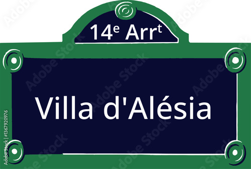 14e Arrt, Elegant Parisian Street Sign