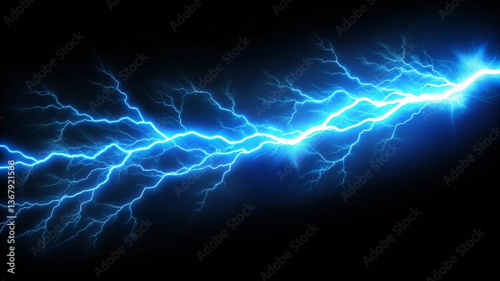 Panoramic Blue Lightning Flash Thunderbolt, Electrical Storm, 3D Electric Energy Blast, Loop Animation Panoramic Blue Lightning Flash Thunderbolt, Electrical Storm, 3D Electric Energy Blast, Loop Animation