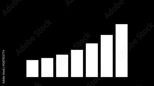 Revenue growth forecast animation. The financial bar chart shows increasing profits, fit for finance and business. Simple flat infographic loop video with a rising arrow symbolizing growth and success