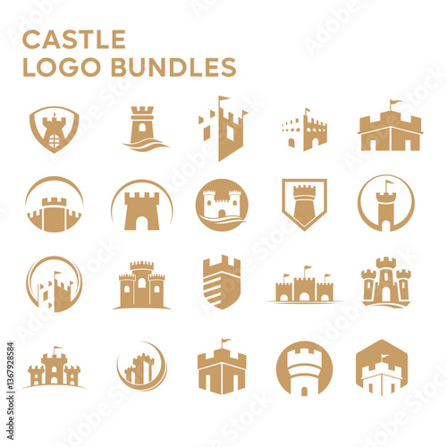Castle Logo bundle Vector Minimalist Elegant