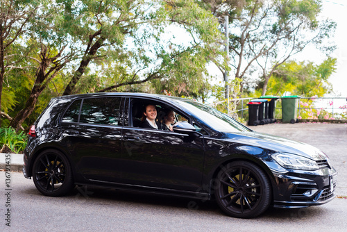 high school student driving car