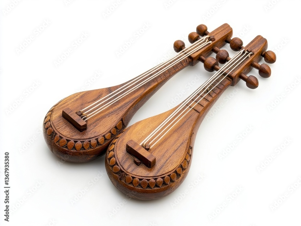 Obraz premium Wooden String Instruments Display