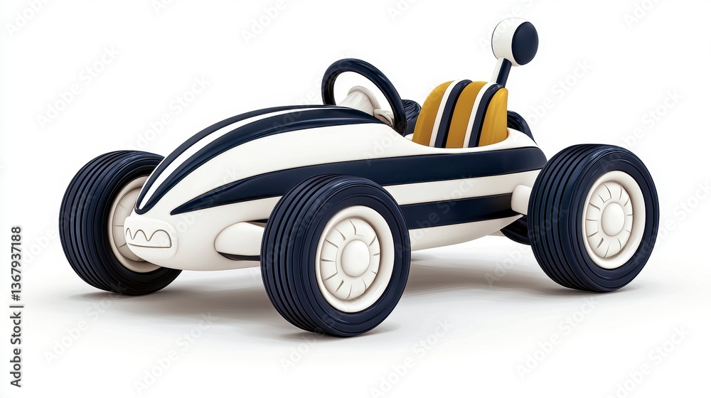 Obraz premium Classic Style Toy Car Design with Bold Stripes and Unique Features