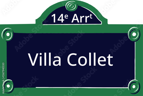 14e Arrt, Elegant Parisian Street Sign