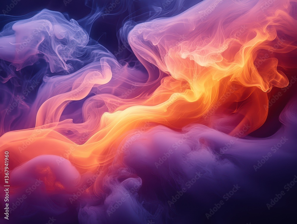 Fototapeta premium Orange Fluid Smoke Background