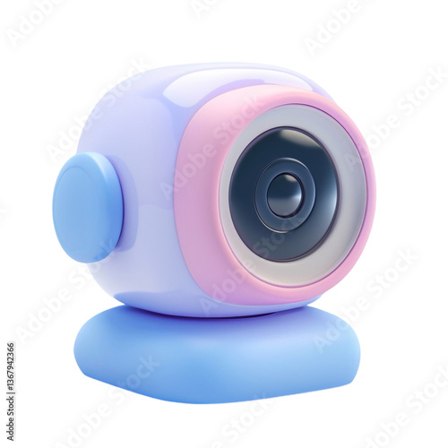 3D Webcam Illustration Isolated on Transparent Background photo