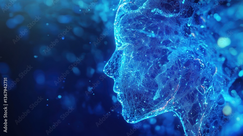 Autonomous AI robot analyzing complex algorithmic data. Autonomous AI robot analyzing complex algorithmic data.
