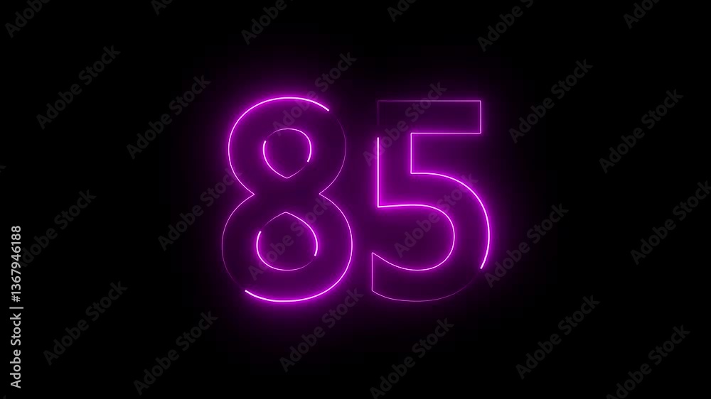 The Neon 85 text icon animation features vibrant, flickering neon text that smoothly transitions between colors, creating a lively and attention-grabbing effect perfect for energetic designs. The Neon 85 text icon animation features vibrant, flickering neon text that smoothly transitions between colors, creating a lively and attention-grabbing effect perfect for energetic designs.