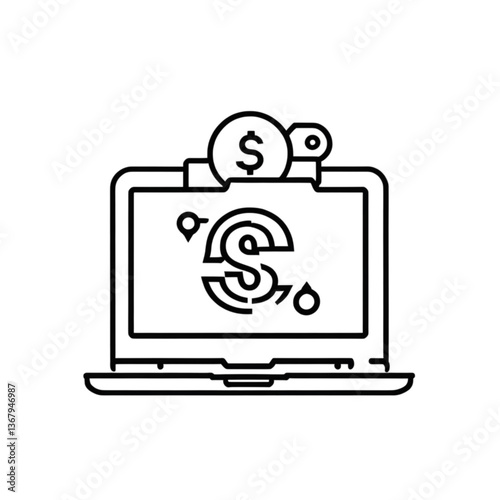 オンライン通貨と決済のアイコン｜Online Currency and Payment Icon