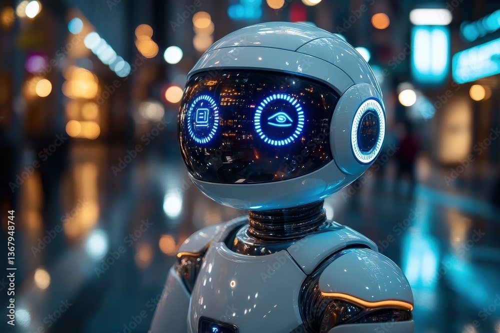 Exploring Virtual Assistants With Futuristic Robots in a Contemporary Urban Setting During Sunset Exploring Virtual Assistants With Futuristic Robots in a Contemporary Urban Setting During Sunset