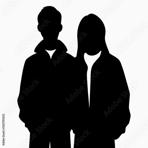 Silhouette of a couple in love dancing together