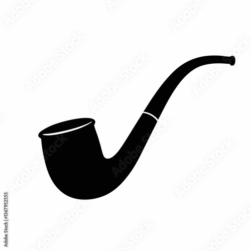 Wooden tobacco pipe isolated on a white background