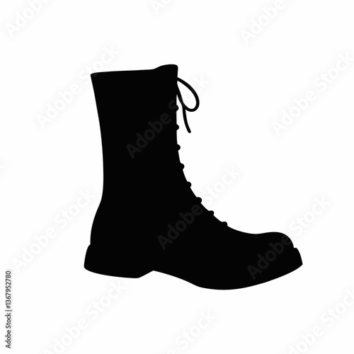 Black leather boots isolated on a white background