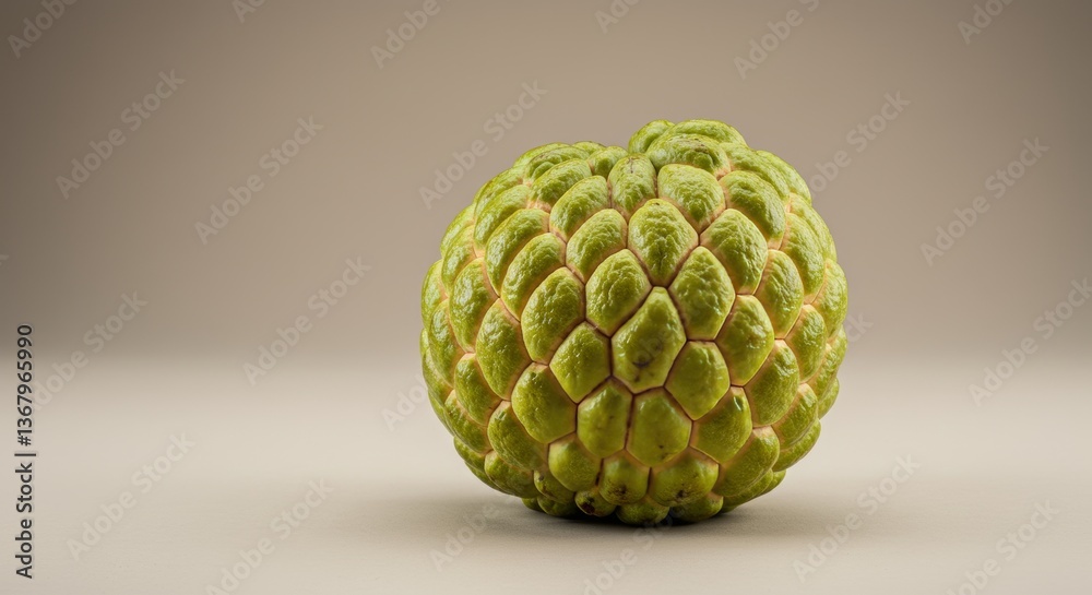 Fototapeta premium Studio shot highlighting the unique texture and form of a sugar apple fruit