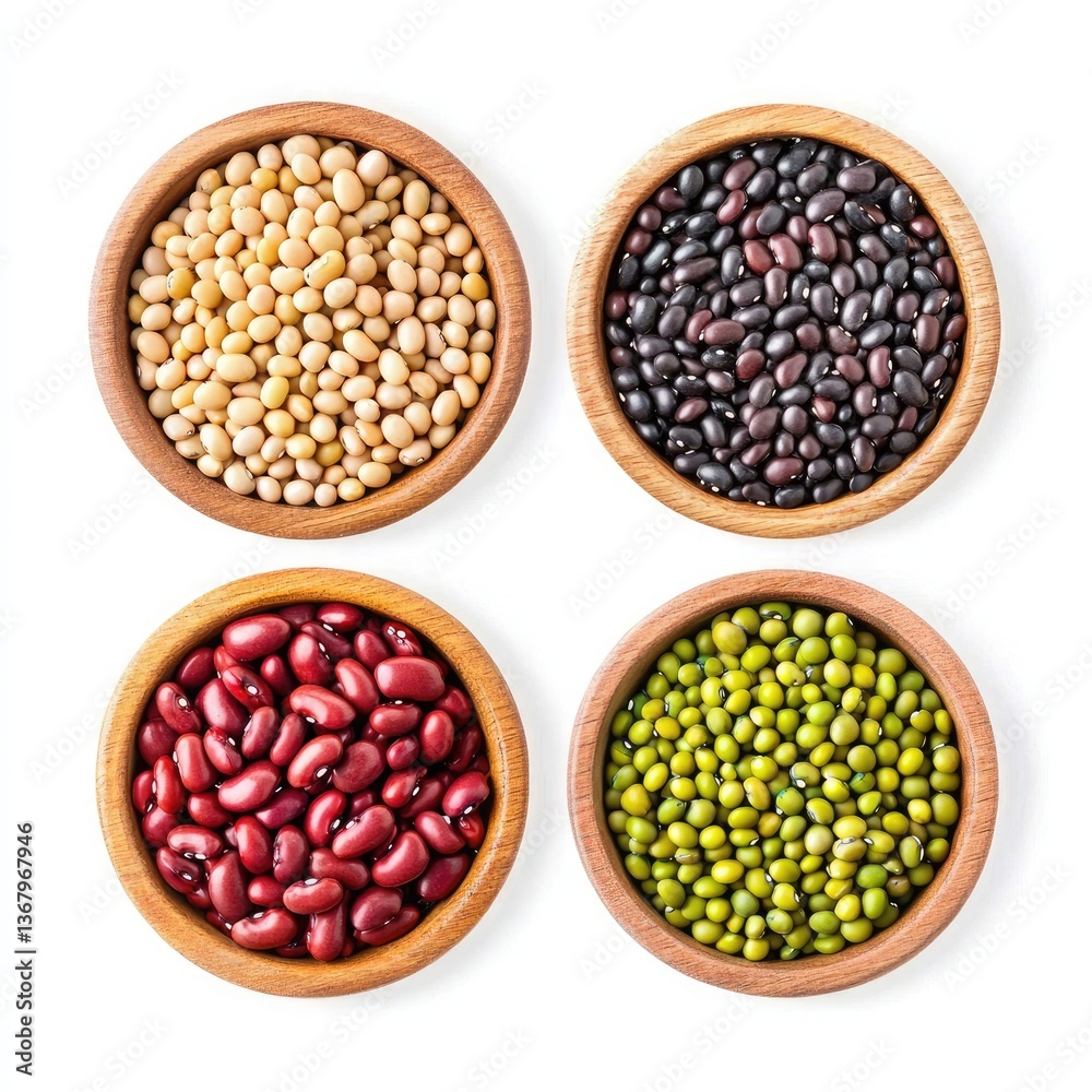 mix of beans isolated on white background mix of beans isolated on white background