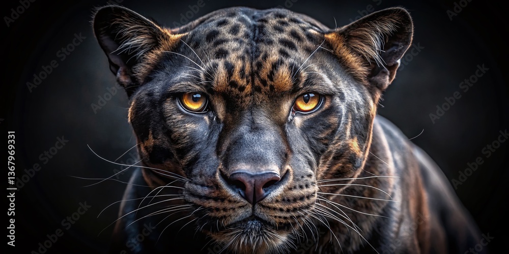 Obraz premium Powerful Panther Head Sports Logo: Fierce Big Cat Mascot for T-Shirt, Sticker & Label Designs