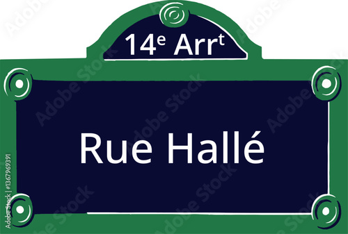 14e Arrt, Elegant Parisian Street Sign