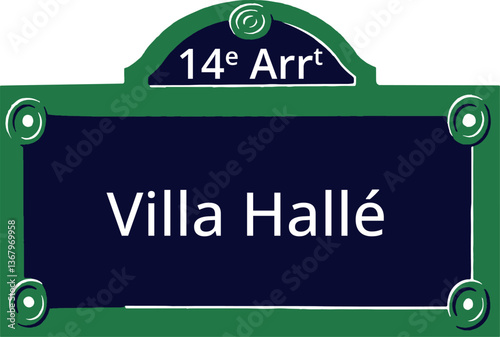 14e Arrt, Elegant Parisian Street Sign